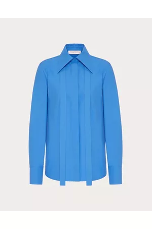 VALENTINO Women Shirts - COTTON POPELINE SHIRT Woman SERENITY 36