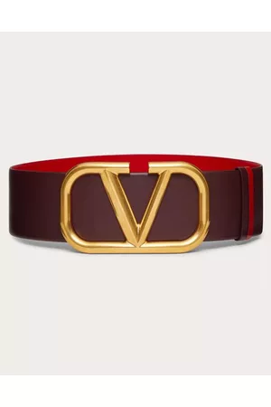 VALENTINO GARAVANI Women Belts - REVERSIBLE VLOGO SIGNATURE BELT IN GLOSSY CALFSKIN 70MM Woman RUBIN/PURE RED 070