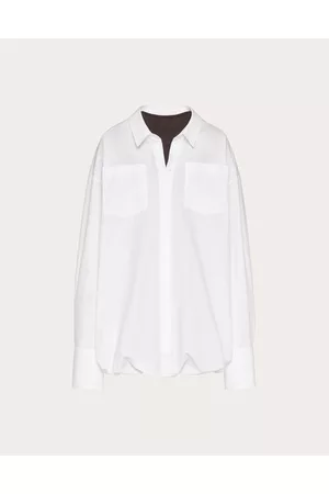 VALENTINO Women Short & Mini Dresses - Cotton popeline short dress Woman WHITE/EBONY 36