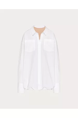VALENTINO Women Short & Mini Dresses - Cotton popeline short dress Woman WHITE/SAND 36