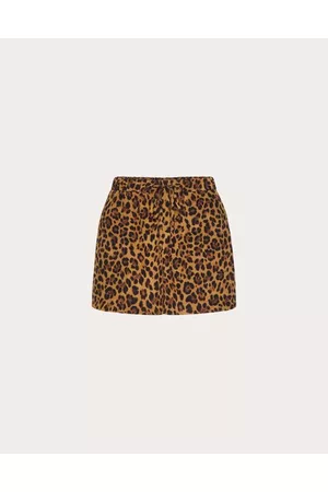 VALENTINO Women Shorts - ANIMALIER CREPE DE CHINE SHORTS Woman ANIMAL PRINT 38