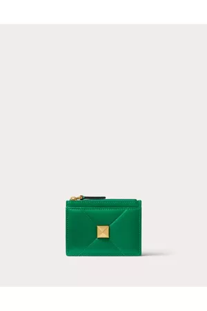 VALENTINO GARAVANI Women Wallets - ROMAN STUD NAPPA LEATHER COIN PURSE WITH ZIP Woman GREEN UNI