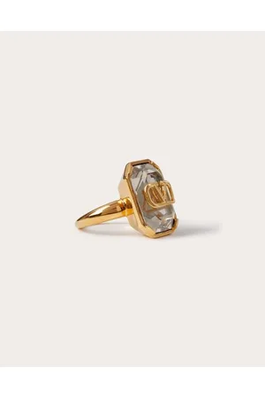 Valentino Garavani Vlogo Signature Crystal Pearl Ring In ゴールド