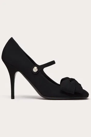 VALENTINO GARAVANI GARAVANI BOWJANE MARY-JANE PUMPS IN CREPE FABRIC 100MM Woman 35.5