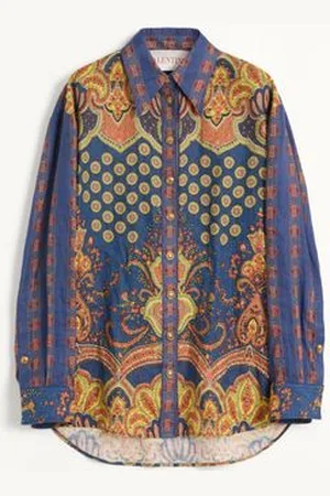 VALENTINO SHIRT IN LINO PAISLEY MEDAGLIONI VOYAGE IMAGINAIRE Woman 38