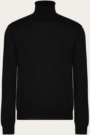 VALENTINO HIGH-NECK WOOL JUMPER WITH VLOGO SIGNATURE EMBROIDERY Man 3XL