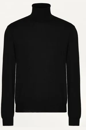 VALENTINO HIGH-NECK WOOL JUMPER WITH VLOGO SIGNATURE EMBROIDERY Man 3XL