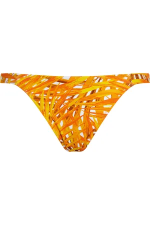 Vilebrequin Women Tanga Bikini Bottom Palm Leaves