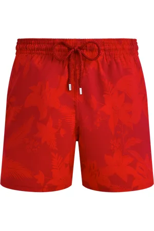 Vilebrequin Men Stretch Short Swim Trunks Flower Power