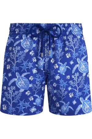 Vilebrequin Men Stretch Short Swim Shorts X-ray Turtles
