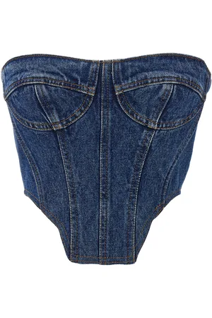 DAVID KOMA Denim Bustier Top Tops