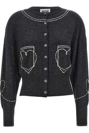 MO5CH1NO Contrast Embroidery Cardigan Sweaters And Cardigans