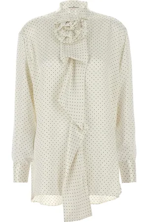 ERMANNO SCERVINO Polka Dot Shirt Flower Brooch Shirt And Blouse