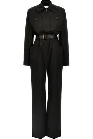 Saint Laurent One-Piece Belt Twill Suit Jewelry
