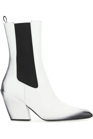 Prada White leather ankle boots