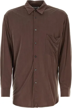 MAGLIANO Chocolate stretch cupro Liquid shirt