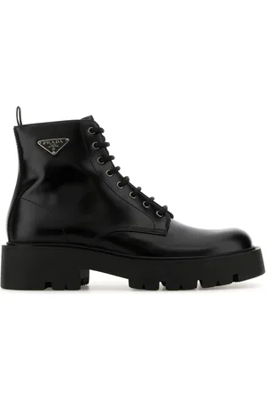 Prada Black leather ankle boots