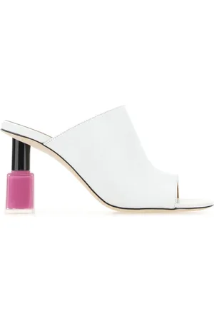 Loewe White leather Nail Polish mules
