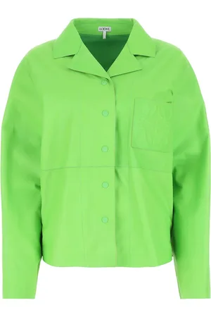 Loewe Fluo green leather shirt