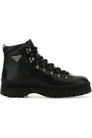 Prada Black leather ankle boots