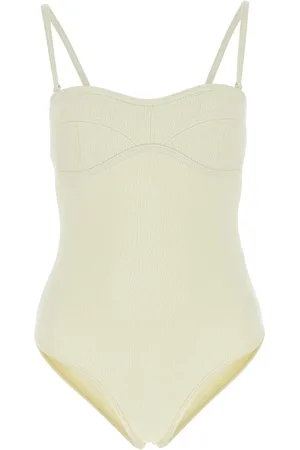 Bottega Veneta Pastel yellow stretch nylon swimsuit