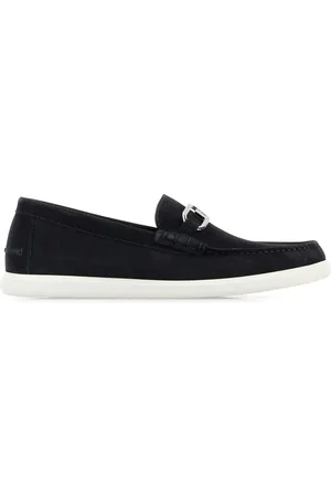 Fendi Midnight blue suede O Lock Light loafers