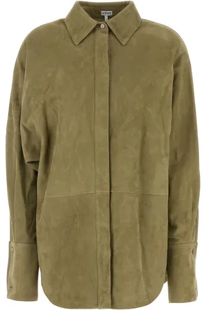 Loewe Sage green suede shirt