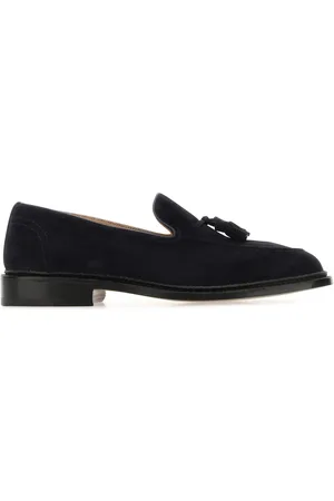 TRICKERS Navy blue suede Elton loafers