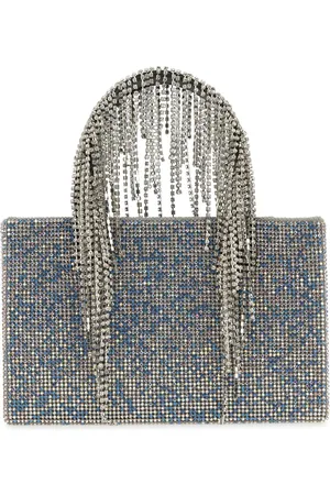 KARA Light-blue rhinestones handbag