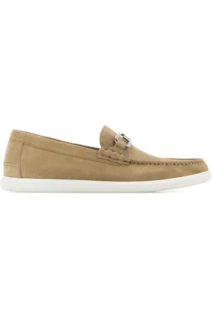 Fendi Cappuccino suede O Lock Light loafers