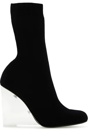 Alexander McQueen Black stretch nylon Shard ankle boots