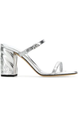 Alexander McQueen Silver leather Seal mules