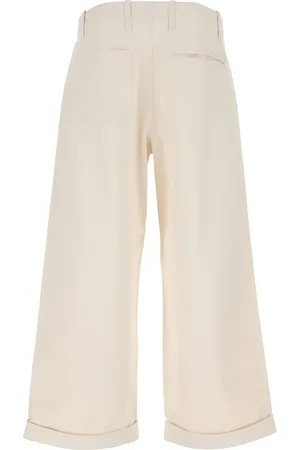 Etro Melange ivory stretch cotton wide-leg pant