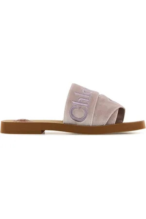 Chloé Ivory velvet Woody slippers
