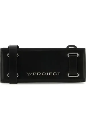Y / PROJECT Black leather crossbody bag