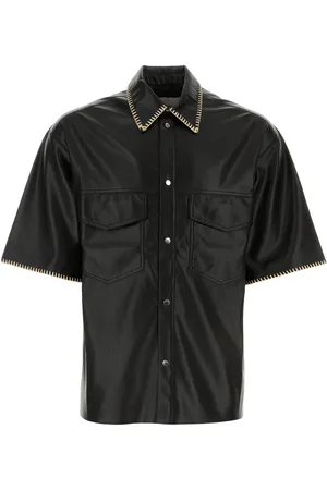 Nanushka Black synthetic leather Mance shirt