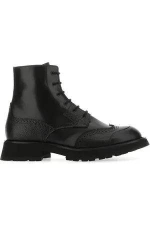 Alexander McQueen Black leather Punk Worker ankle boots