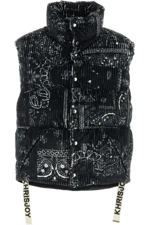 Khrisjoy Printed corduroy oversize sleeveless down jacket
