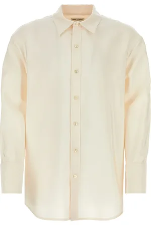 Saint Laurent Ivory faille oversize shirt