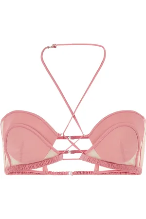 Nensi Dojaka Pink stretch chiffon bra