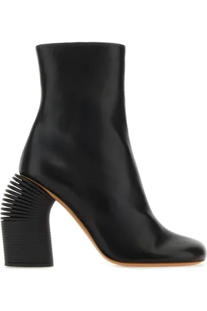 OFF-WHITE Black leather Spring ankle boots