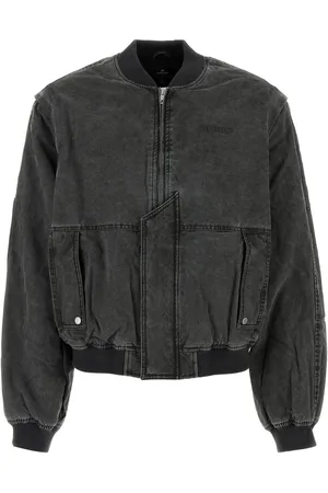 Represent Black canvas Inset Sleeve padded bomber jacket