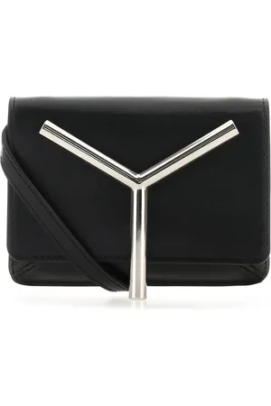 Y / PROJECT Black leather mini crossbody bag