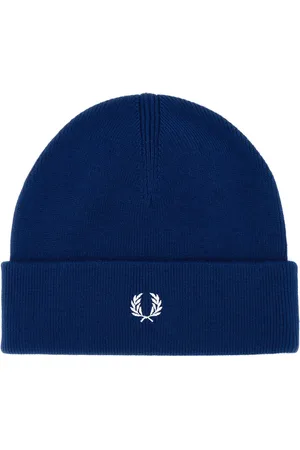 Fred Perry Electric blue wool blend beanie hat