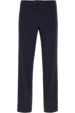 FEDELI Blue stretch cotton pant