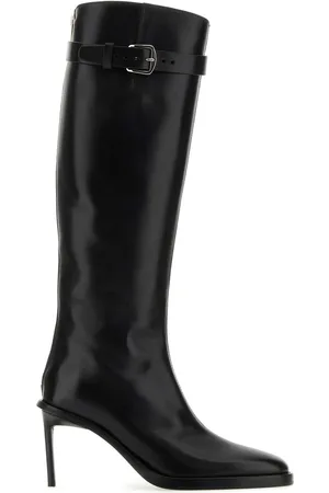 ANN DEMEULEMEESTER Black leather boots