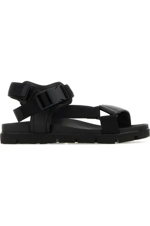 Prada Black nylon and leather sandals