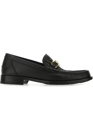 Fendi Multicolor leather and fabric loafers