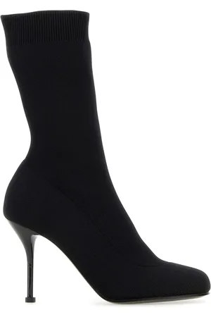 Alexander McQueen Black stretch nylon ankle boots
