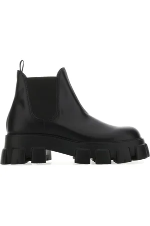 Prada Black leather Monolith ankle boots